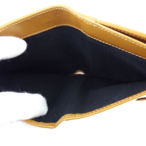 Authentic FENDI W hook purse pecan beige PVC �~ leather Auth used - Picture 7 of 9